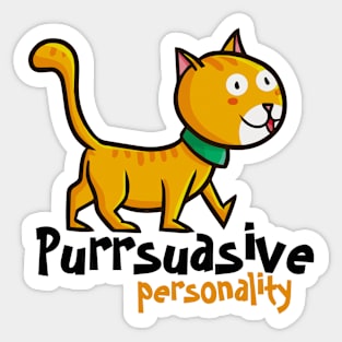 Purrsuasive Personality Sticker